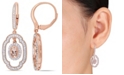 Macy's Morganite (1 ct. t.w.) White Sapphire (1 ct. t.w.) and Diamond (1/10 ct. t.w.) Dangle Earrings in 18k Rose Gold Over Silver